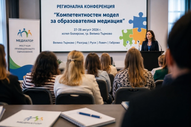 Регионална конференция „Компетентностен модел за образователна медиация“ ще се проведе във Велико Търново